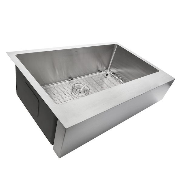 Nantucket Sinks Pro Series Single Bowl Undermount Stainless Steel Kitchen Sink with 9In. Apron Front EZApron33-9 - main
